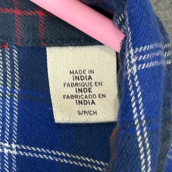 Vintage Levis Shirt Mens S Blue Plaid Flannel Long Sleeve Button Up Shirt - Picture 7 of 13
